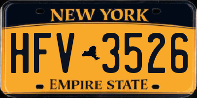 NY license plate HFV3526