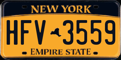 NY license plate HFV3559