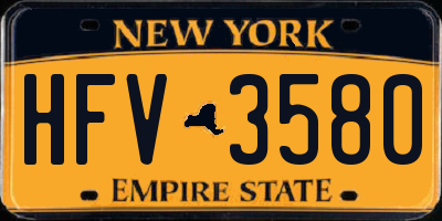 NY license plate HFV3580