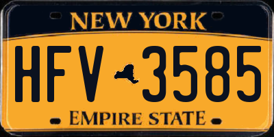 NY license plate HFV3585