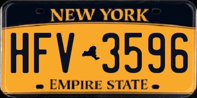 NY license plate HFV3596