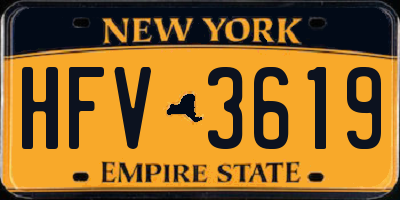 NY license plate HFV3619