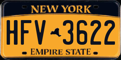 NY license plate HFV3622