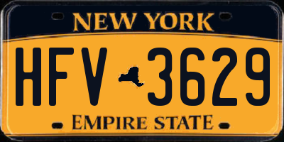 NY license plate HFV3629