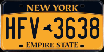 NY license plate HFV3638