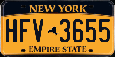 NY license plate HFV3655