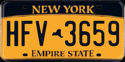 NY license plate HFV3659
