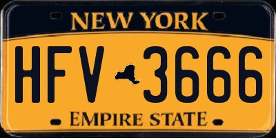 NY license plate HFV3666
