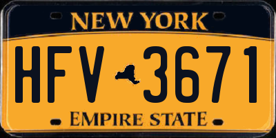 NY license plate HFV3671