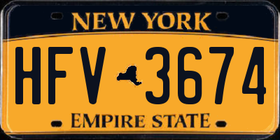 NY license plate HFV3674