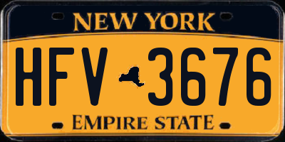 NY license plate HFV3676