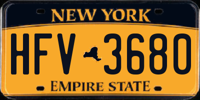 NY license plate HFV3680