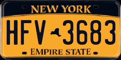 NY license plate HFV3683