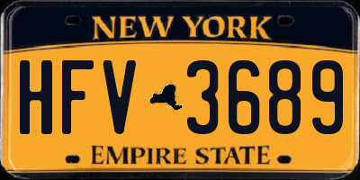 NY license plate HFV3689