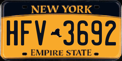 NY license plate HFV3692