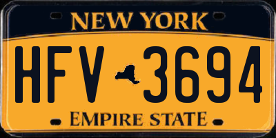 NY license plate HFV3694