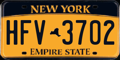 NY license plate HFV3702