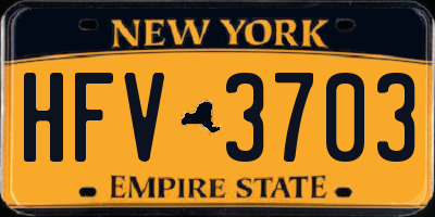 NY license plate HFV3703