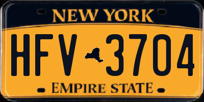 NY license plate HFV3704