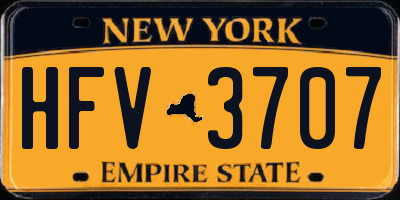 NY license plate HFV3707