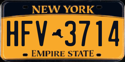 NY license plate HFV3714