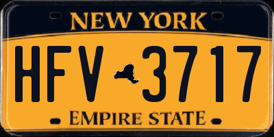 NY license plate HFV3717