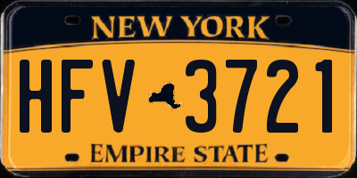NY license plate HFV3721
