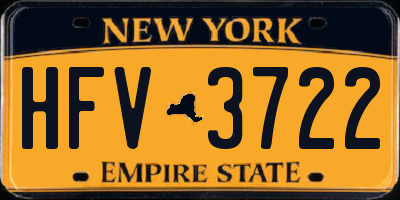 NY license plate HFV3722