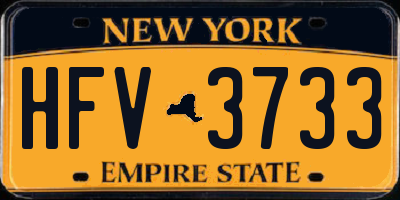 NY license plate HFV3733
