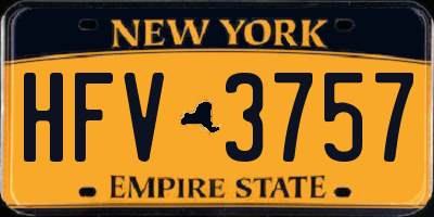 NY license plate HFV3757