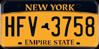 NY license plate HFV3758