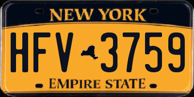 NY license plate HFV3759
