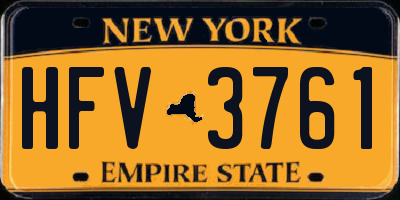 NY license plate HFV3761