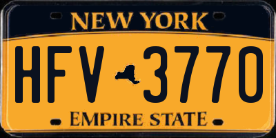 NY license plate HFV3770