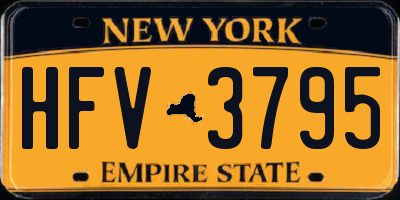 NY license plate HFV3795