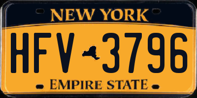 NY license plate HFV3796