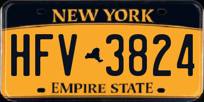 NY license plate HFV3824