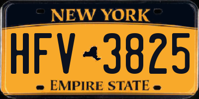 NY license plate HFV3825