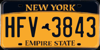 NY license plate HFV3843
