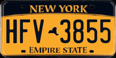 NY license plate HFV3855