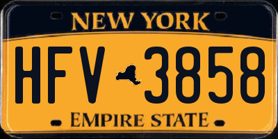 NY license plate HFV3858