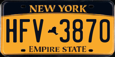 NY license plate HFV3870