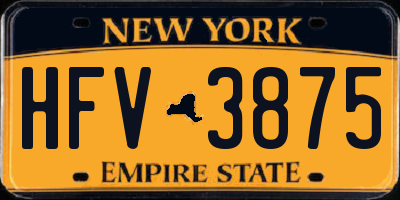 NY license plate HFV3875