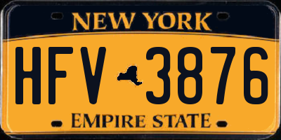 NY license plate HFV3876