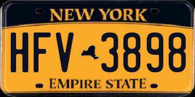 NY license plate HFV3898