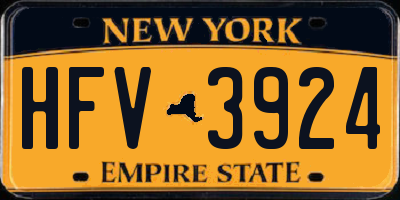NY license plate HFV3924