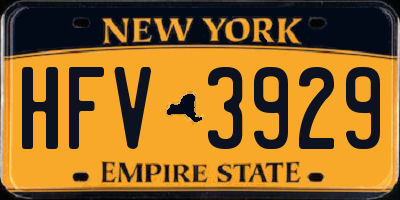 NY license plate HFV3929