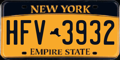 NY license plate HFV3932