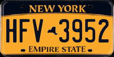 NY license plate HFV3952