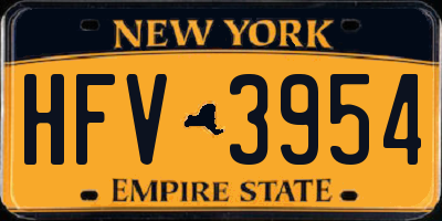 NY license plate HFV3954
